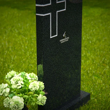 1373 - Granite Headstone with Cross Engraving – A Symbol of Faith and Remembrance - 44