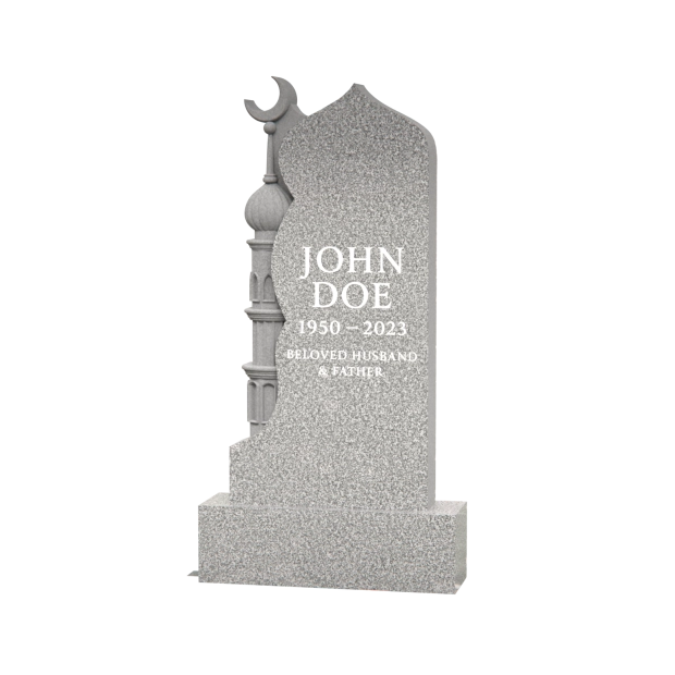 1204092 - Granite Upright Headstone With Mosque Minaret Design