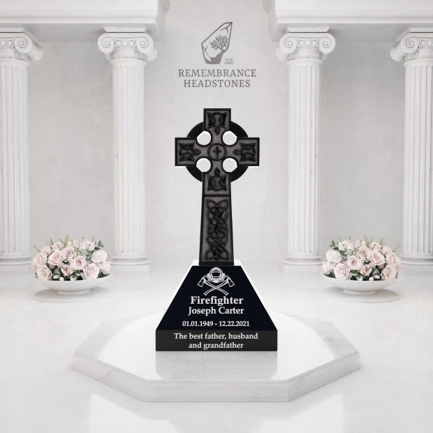 Luxury Celtic Cross Granite Headstone