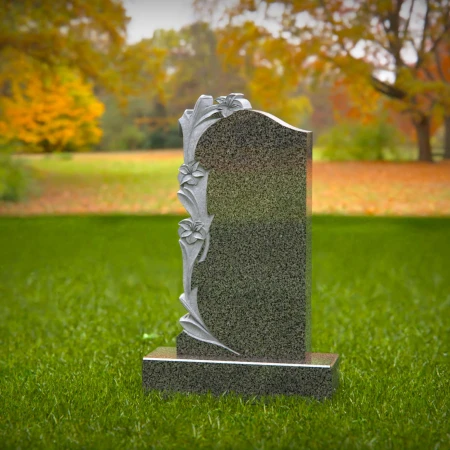 1508 - Granite Headstone with Elegant Floral Carving