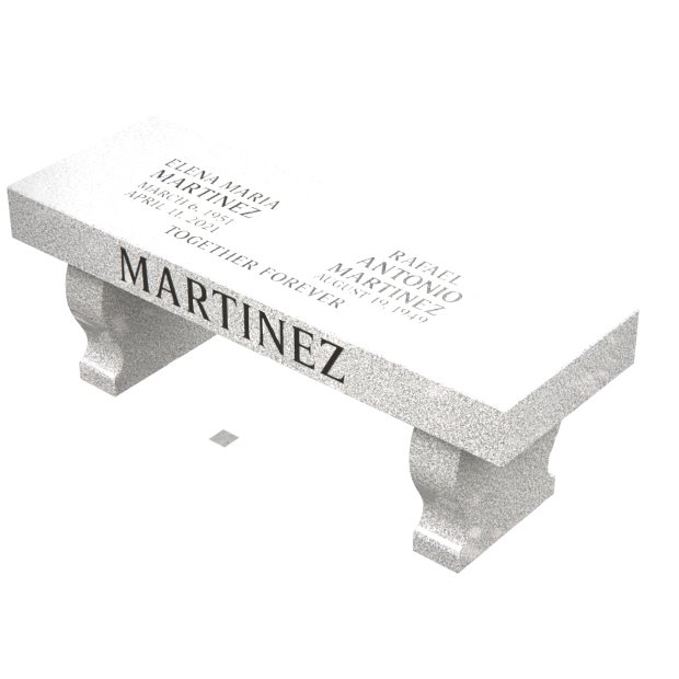 1501036 - Classic Granite Memorial Bench for Gravesites