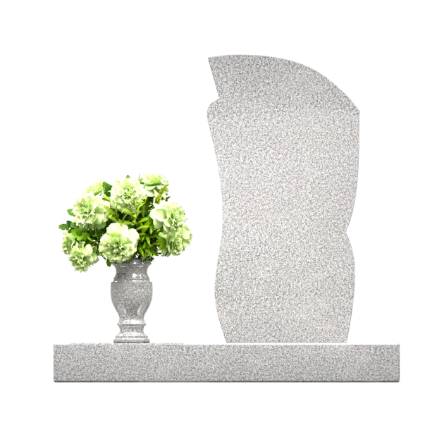 1201004 - Elegante Lápida de Granito Curvada con Acentos Modernos Tallados