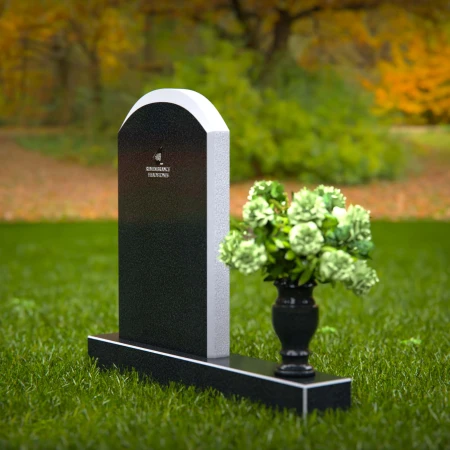 1337 - Classic Arched Headstone with Elegant Polished Edges - 54