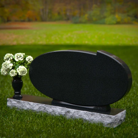 1351 - Oval Granite Headstone – Elegant & Timeless Memorial - 24