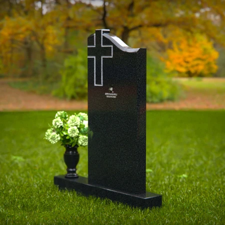 1373 - Granite Headstone with Cross Engraving – A Symbol of Faith and Remembrance - 49