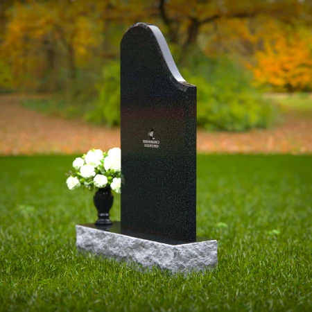 1335 - Elegant Sloped Headstone with Floral Vase - 52