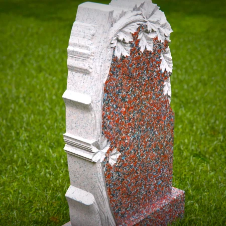 1518 - Granite Headstone with Carved Tree and Leaf Design - 6