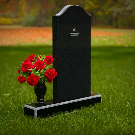 1289 - Classic Upright Granite Headstone with Flower Vase - 50