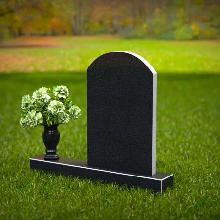 1337 - Classic Arched Headstone with Elegant Polished Edges - 42