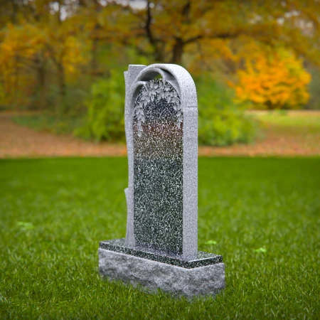 1506 - Granite Headstone with Tree and Arch Design - 4