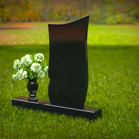 1375 - Modern Granite Headstone – Curved Elegance - 55