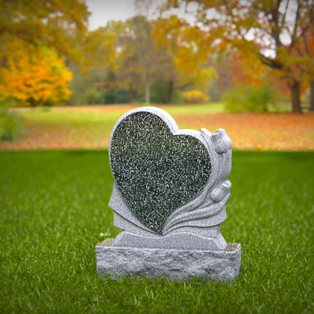 1533 - Heart-Shaped Granite Memorial Headstone