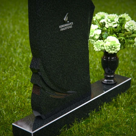 1370 - Modern Asymmetrical Granite Headstone – Elegant and Unique Memorial - 42