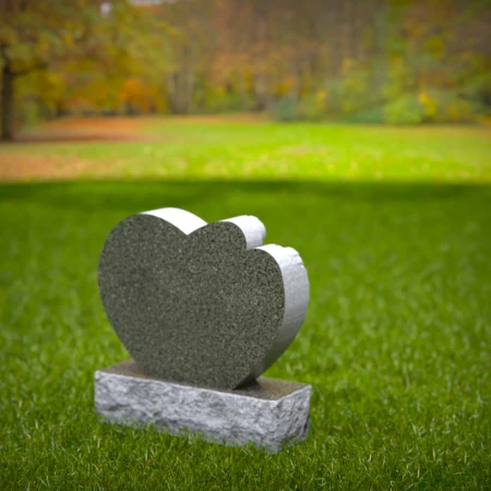 1453 - Heart-Shaped Angel Baby Memorial Headstone - 3