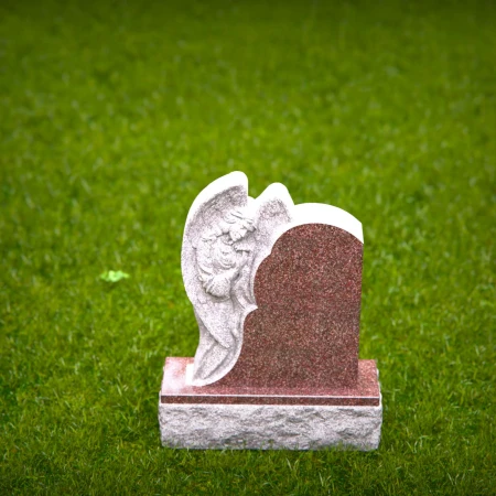 1546 - Guardian Angel Embracing Granite Headstone – A Tribute of Love - 7