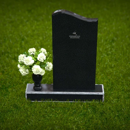 1367 - Modern Wave-Top Granite Headstone – A Timeless Tribute - 37