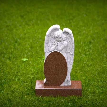 1495 - Granite Headstone with Angel Carving – Serene Memorial - 6