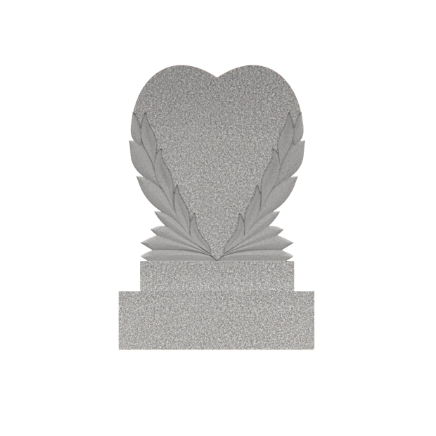 Luxury Upright Heart Headstone with Laurel Wreath