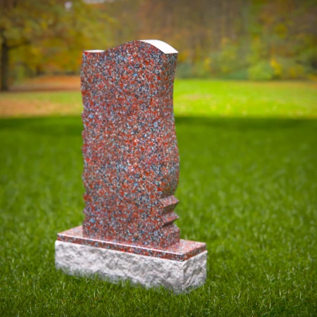 1483 - Unique Granite Memorial Headstone with Artistic Curved Design - 6