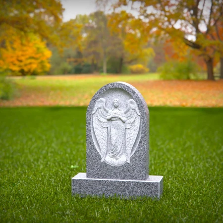 1545 - Angel-Carved Granite Headstone – A Symbol of Eternal Peace - 6