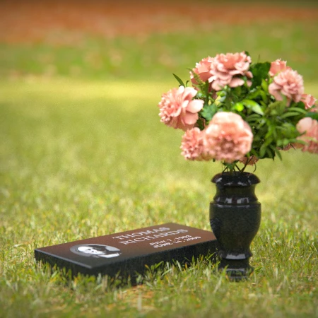 1248 - Flat Granite Headstone with Precision Engraving - Lasting Memorial - 48