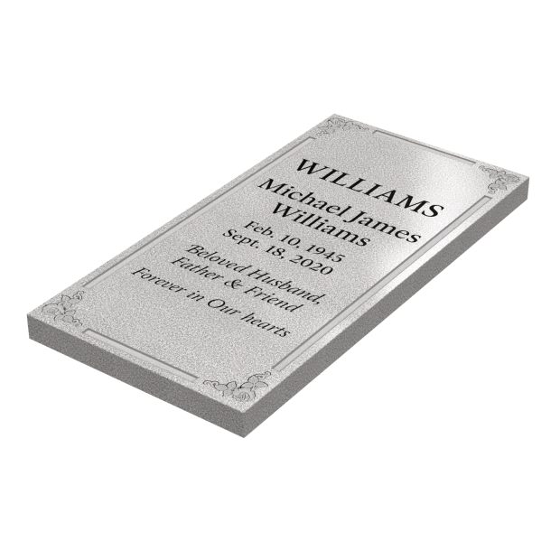 1601131 - Klassischer flacher Ledger Grabstein