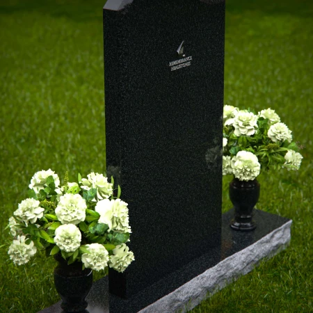 1331 - Elegant Upright Headstone with Floral Arrangement - 48