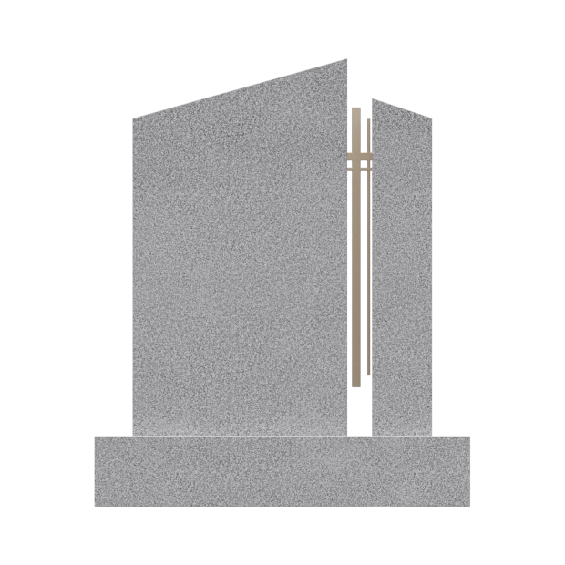 1201058 - Contemporary Split Memorial Headstone With Cross Accent