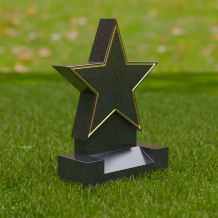 1703 - Star-Shaped Memorial Headstone for a Shining Tribute - 4