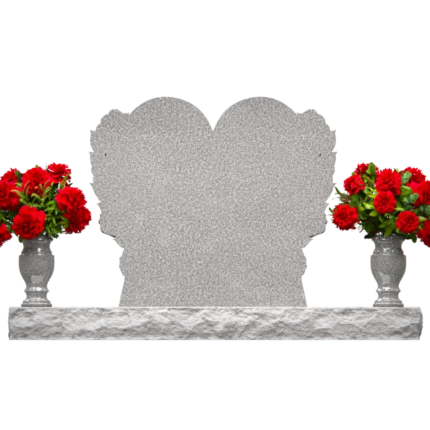 1201017 - Heart-Shaped Companion Monument With Rose Carvings