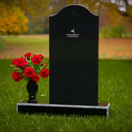 1289 - Classic Upright Granite Headstone with Flower Vase - 55