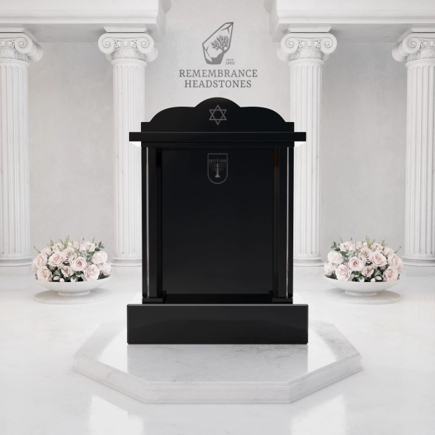 Premium Architectural Granite Headstone — Tablet with Star of David