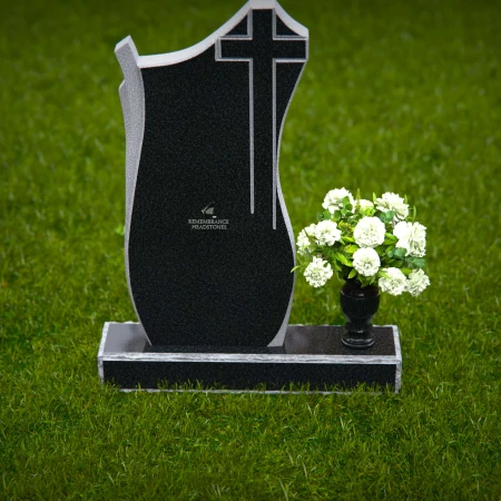 1368 - Graceful Granite Cross Headstone – A Symbol of Faith and Remembrance - 41