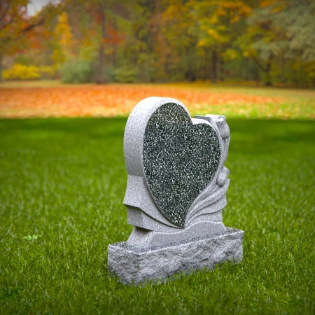 1533 - Heart-Shaped Granite Memorial Headstone - 4