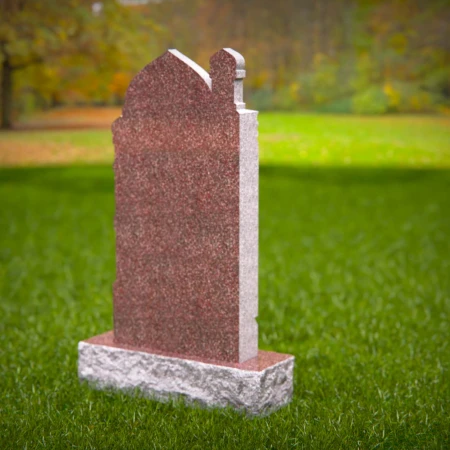 1502 - Granite Memorial Headstone with Architectural Dome Design - 3