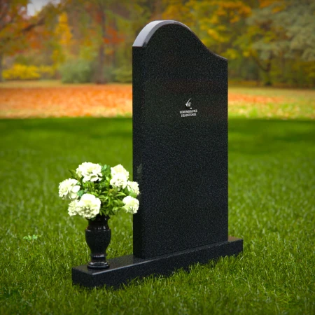 1334 - Modern Curved Headstone with Single Vase - 53