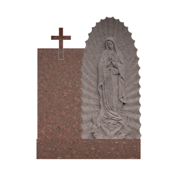 1205044 - Aufrechter Grabstein mit Kreuz und Jungfrau Maria Gravur für religiöse Zwecke