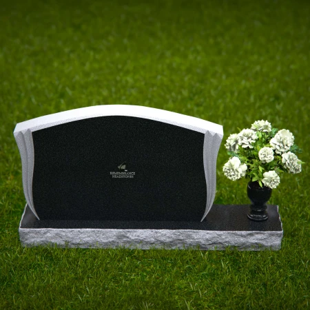 1326 - Elegant Contoured Headstone with Flower Vase