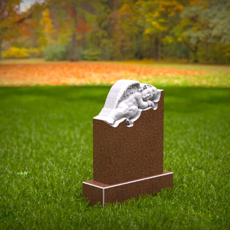 1441 - Children’s Memorial Headstone with Sleeping Angel Sculpture - 5