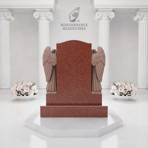 Luxury Companion Granite Headstone with Praying Angels
