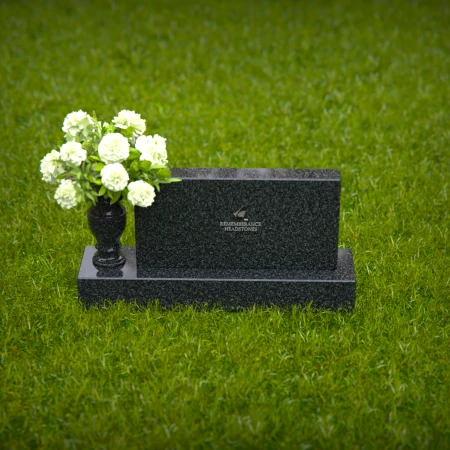 1274 - Elegant Granite Headstone with Flower Vase - Custom Memorial Design