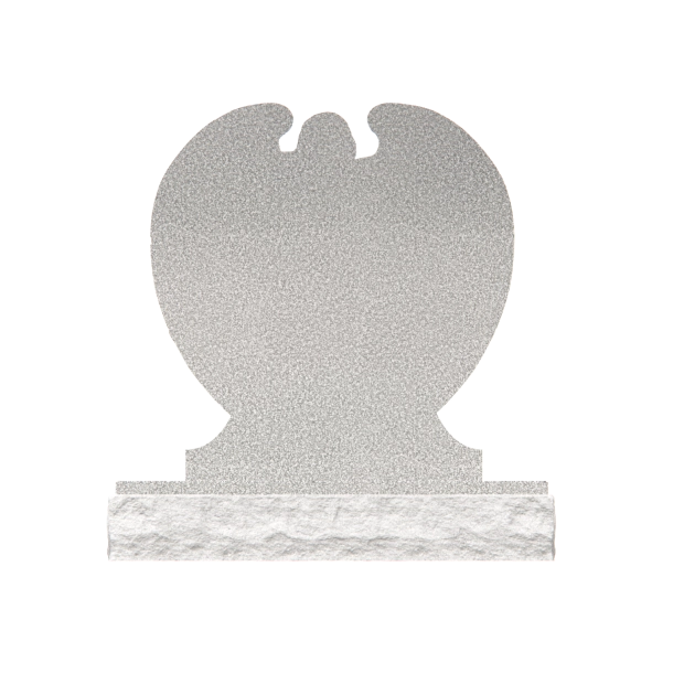 1201104 - Lápida de granito de doble corazón con ángel y rosas