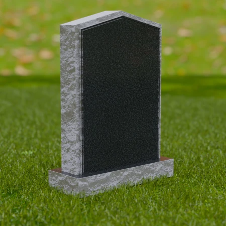 1711 - Traditional Memorial Headstone with Textured Border - 1