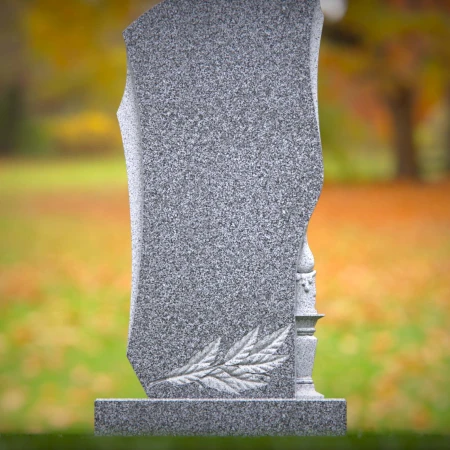 1534 - Elegant Granite Memorial Headstone with Sculpted Details - 8