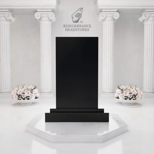 Premium Tree of Life Upright Granite Headstone with Angel & Birds