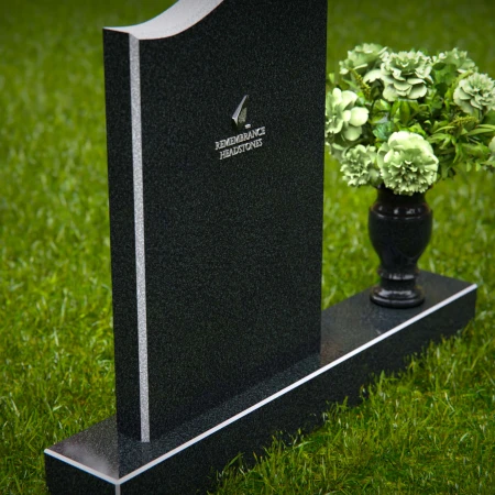 1340 - Graceful Curved Headstone with Elegant Design - 56