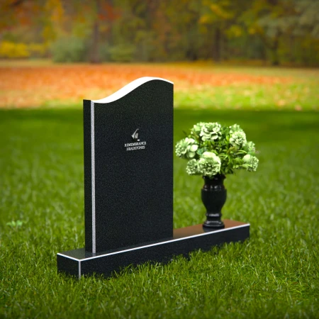 1340 - Graceful Curved Headstone with Elegant Design - 50