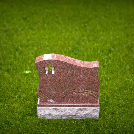 1401 - Elegant Granite Memorial with Star of David - 2