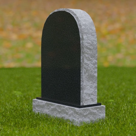 1683 -Traditional Arched Memorial Headstone with Rustic Edge – A Timeless Tribute - 4