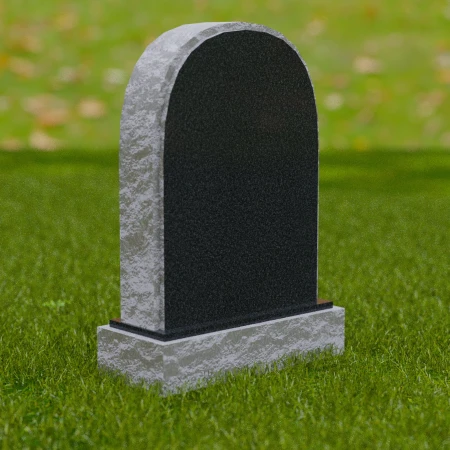 1683 -Traditional Arched Memorial Headstone with Rustic Edge – A Timeless Tribute - 6